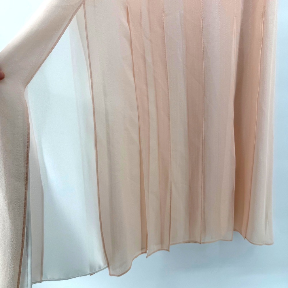 Magaschoni Silk Maxi Skirt Womens 12 Pink Pleated Panels Lined Candy Combo NWT - Picture 6 of 13